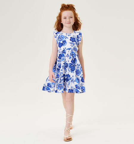Girl's dress with blue flowers BLUE