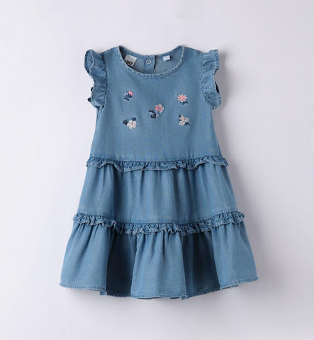 Girl's denim-coloured summer dress BLUE