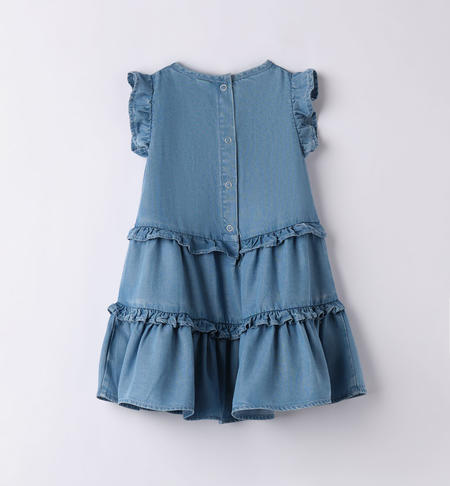 Abito estivo bambina color jeans da 9 mesi a 8 anni iDO STONE BLEACH-7350