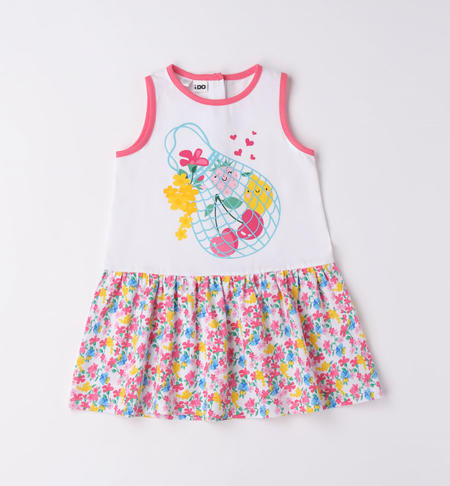 Abito estivo bambina con frutta BIANCO