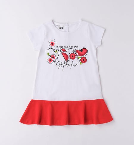 iDO colourful summer dress for girls from 9 months to 8 years BIANCO-0113