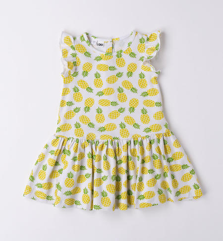 iDO patterned summer dress for girls from 9 months to 8 years GIALLO-VERDE-6VM2