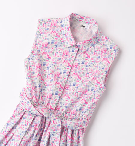 Girl's patterned dress BIANCO-MULTICOLOR-6ALM