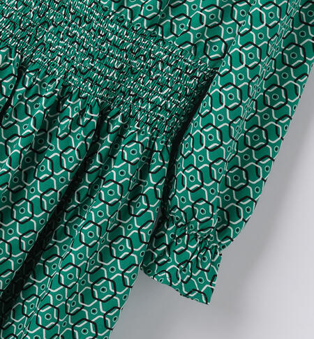 Patterned dress for girls aged 8 to 16 years VERDE-NERO-6K53