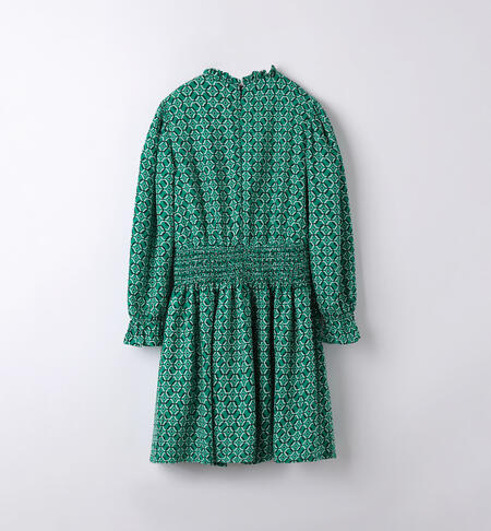 Patterned dress for girls aged 8 to 16 years VERDE-NERO-6K53