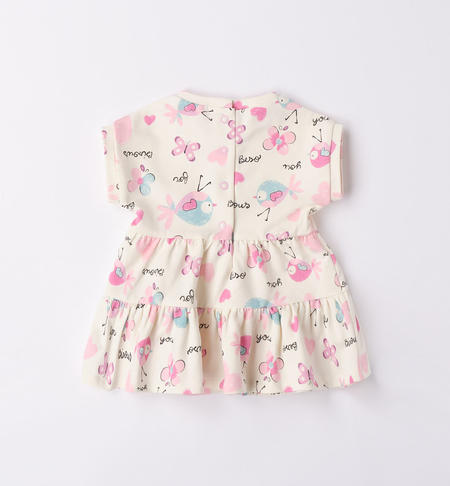 Abito in felpa fantasia per neonata da 1 a 24 mesi iDO LATTE-ROSA-6V33