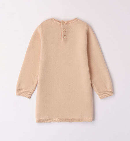 iDO knitted mini dress for girls from 9 months to 8 years BEIGE-0916