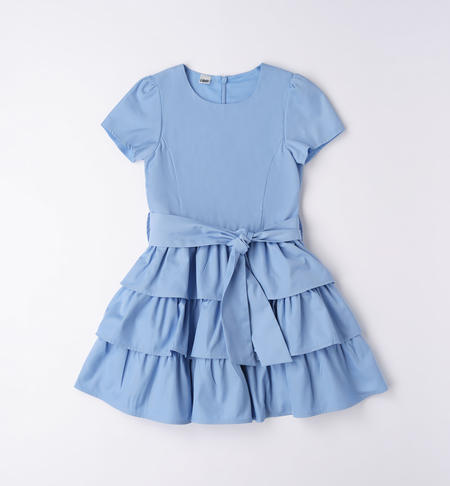 iDO short-sleeved dress for girls from 8 to 16 years AZZURRO-3624