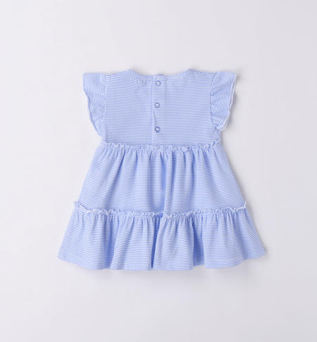 Striped patterned baby girl dress BIANCO-LAVANDA-6VY9
