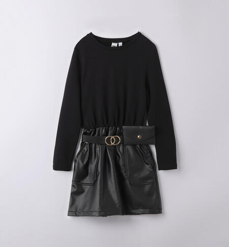 iDO black dress for girls from 8 to 16 years NERO-0658