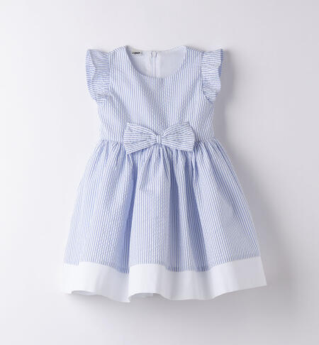 Girls' striped dress LIGHT BLUE