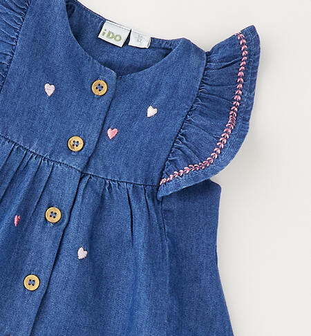 Dress with ruffles for baby girls STONE WASHED CHIARO-7400