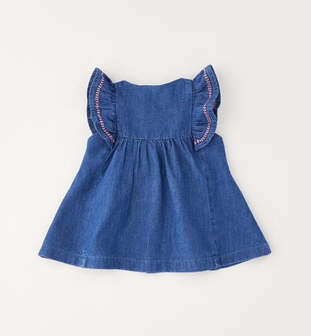 Dress with ruffles for baby girls STONE WASHED CHIARO-7400
