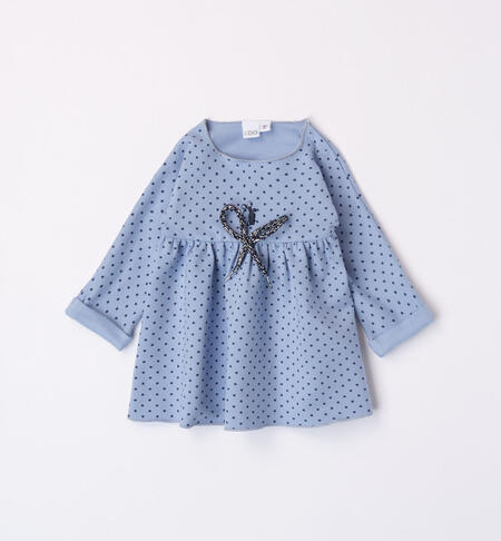 iDO polka dot dress for girls from 1 to 24 months LAVANDA-BLU-6WM5