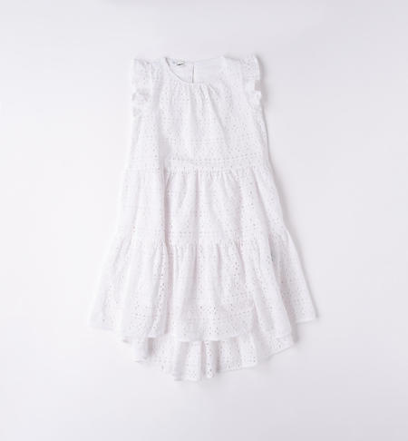 iDO 100% cotton dress for girls from 8 to 16 years BIANCO-0113