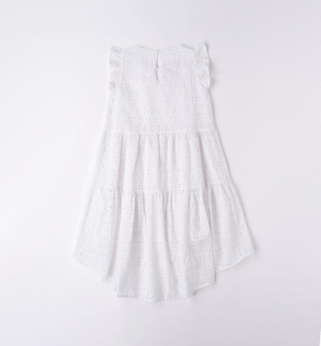 iDO 100% cotton dress for girls from 8 to 16 years BIANCO-0113
