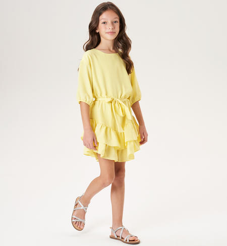 iDO dress with belt for girls from 8 to 16 years GIALLO-1417