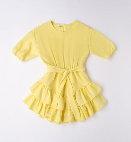 iDO dress with belt for girls from 8 to 16 years GIALLO-1417