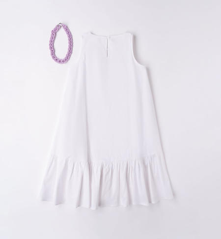iDO dress with necklace for girls from 8 to 16 years BIANCO-0113