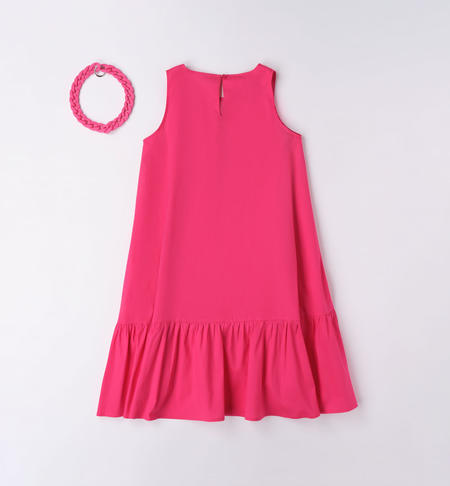 iDO dress with necklace for girls from 8 to 16 years FUXIA-2437