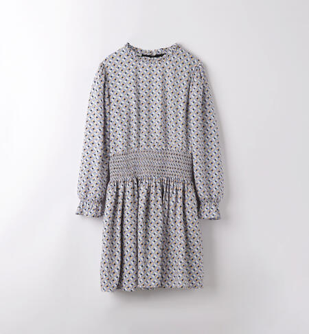 iDO dress with an all-over print for girls from 8 to 16 years AZZURRO-NERO-6K64
