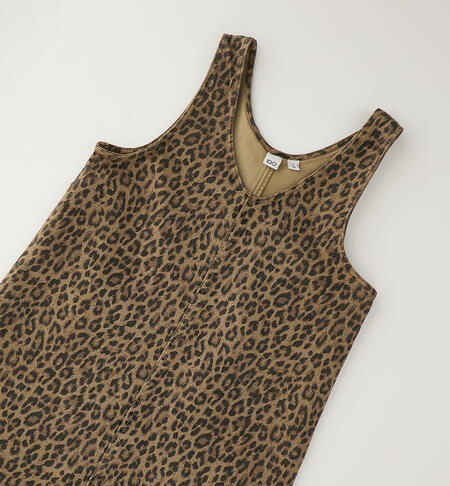 Abito ragazza leopardato MARRONE-MARRONE-6CDS