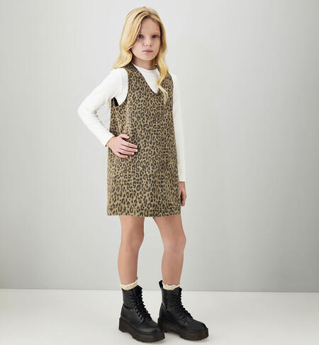 Abito ragazza leopardato MARRONE