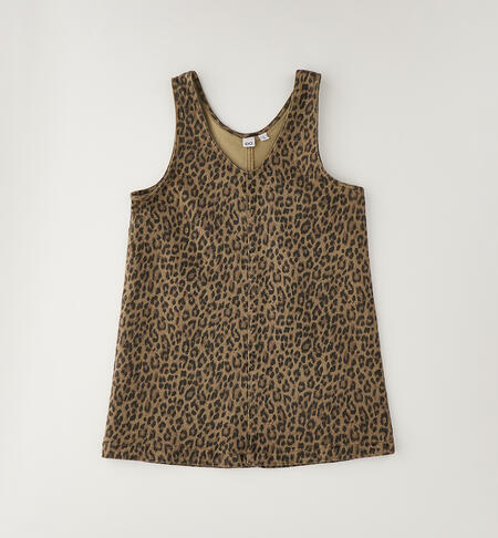 Abito ragazza leopardato MARRONE-MARRONE-6CDS