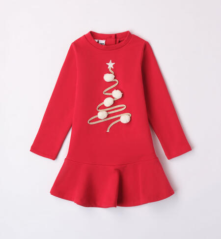 iDO red dress for girls from 9 months to 8 years ROSSO-2253