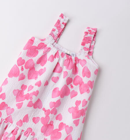 Abito smanicato bambina BIANCO-ROSA-6BHD