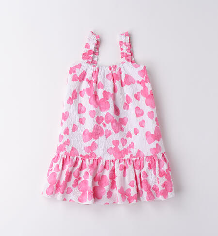 Abito smanicato bambina BIANCO-ROSA-6BHD