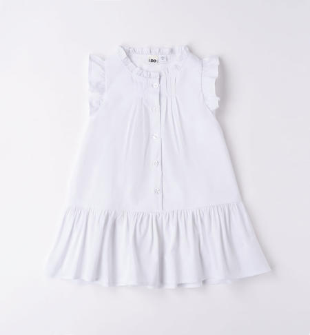 Abito smanicato bambina BIANCO