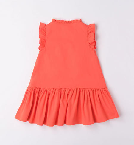 iDO sleeveless dress for girls from 9 months to 8 years HOT CORAL-2137