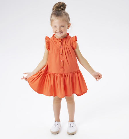iDO sleeveless dress for girls from 9 months to 8 years HOT CORAL-2137