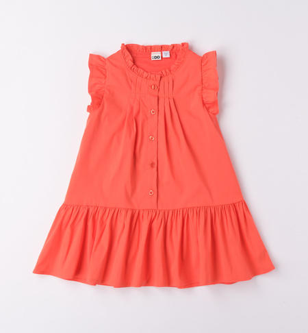 iDO sleeveless dress for girls from 9 months to 8 years HOT CORAL-2137