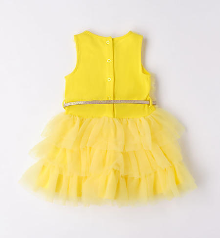 iDO sleeveless tulle dress for girls from 9 months to 8 years GIALLO-1434