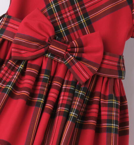 iDO tartan dress for girls aged 9 months to 8 years ROSSO-2253