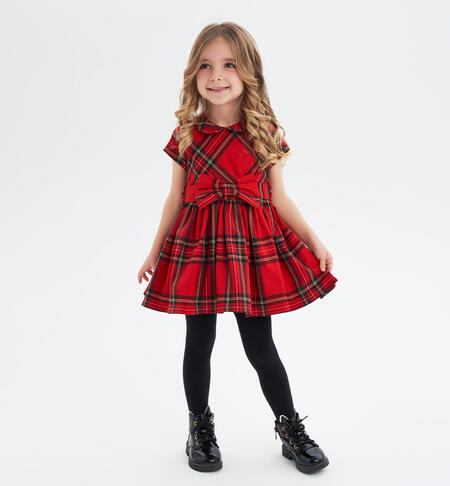 iDO tartan dress for girls aged 9 months to 8 years ROSSO-2253