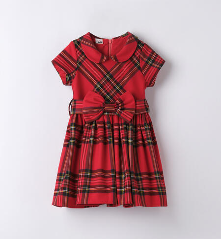 iDO tartan dress for girls aged 9 months to 8 years ROSSO-2253