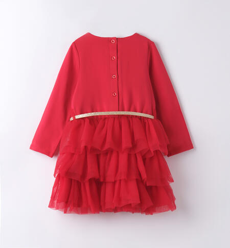 iDO red tulle dress for girls aged 9 months to 8 years ROSSO-2253