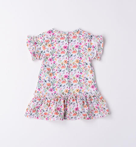 iDO baby girl dress in various patterns from 1 to 24 months BIANCO-FUCSIA-6V56