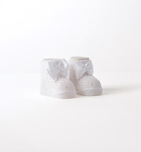 iDOMini baby girl booties WHITE