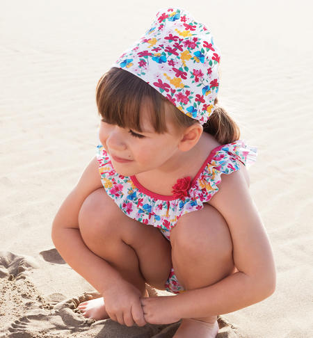 Bandana mare bambina fiorellini BIANCO