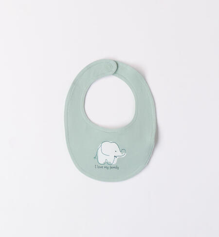 Baby bib with elephant motif GREEN
