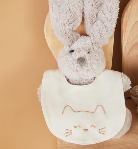 Bavaglio neonato con gattino PANNA