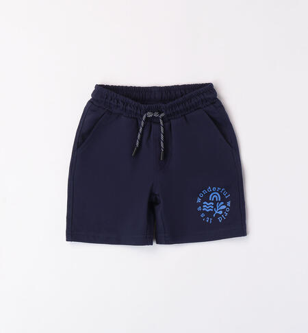 Boys' Bermuda shorts in jersey fleece BLUE