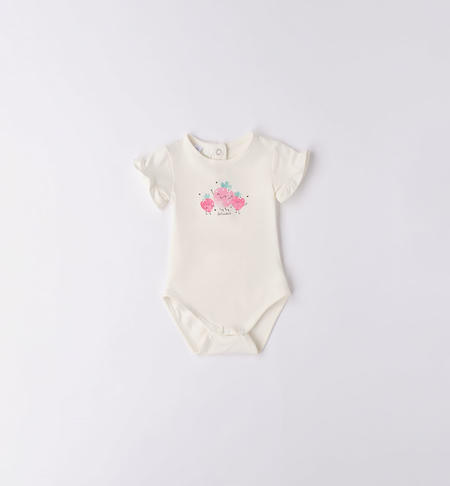 Boby baby girl short sleeve with print WHITE