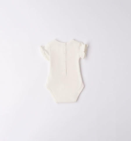 iDO short-sleeved baby girl Boby with print from 1 to 24 months BIANCO-0113