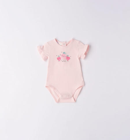 iDO short-sleeved baby girl Boby with print from 1 to 24 months ROSA-2512