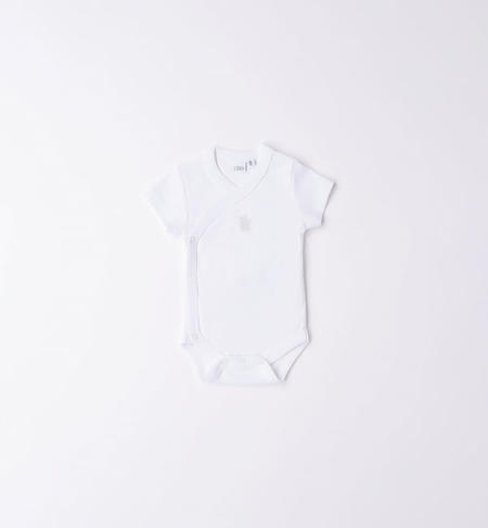 iDO short-sleeved bodysuit for babies from 0 to 30 months BIANCO-0113
